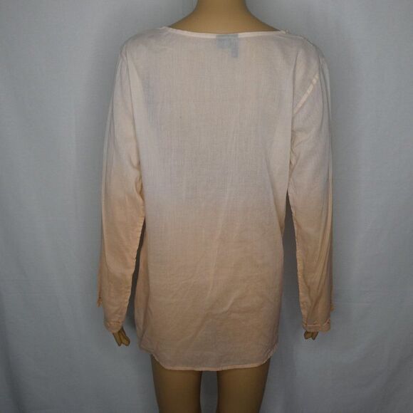 Kaaku Ombre Embroidered Boho Blouse Long Sleeve Free One Size Lightweight - Picture 9 of 10